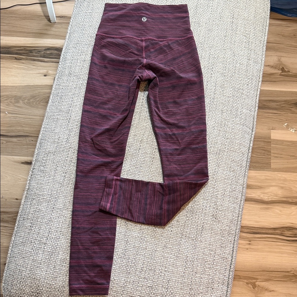 Lululemon Wunder Under Hi-Rise 25” Leggings Purple‎ Black sz2